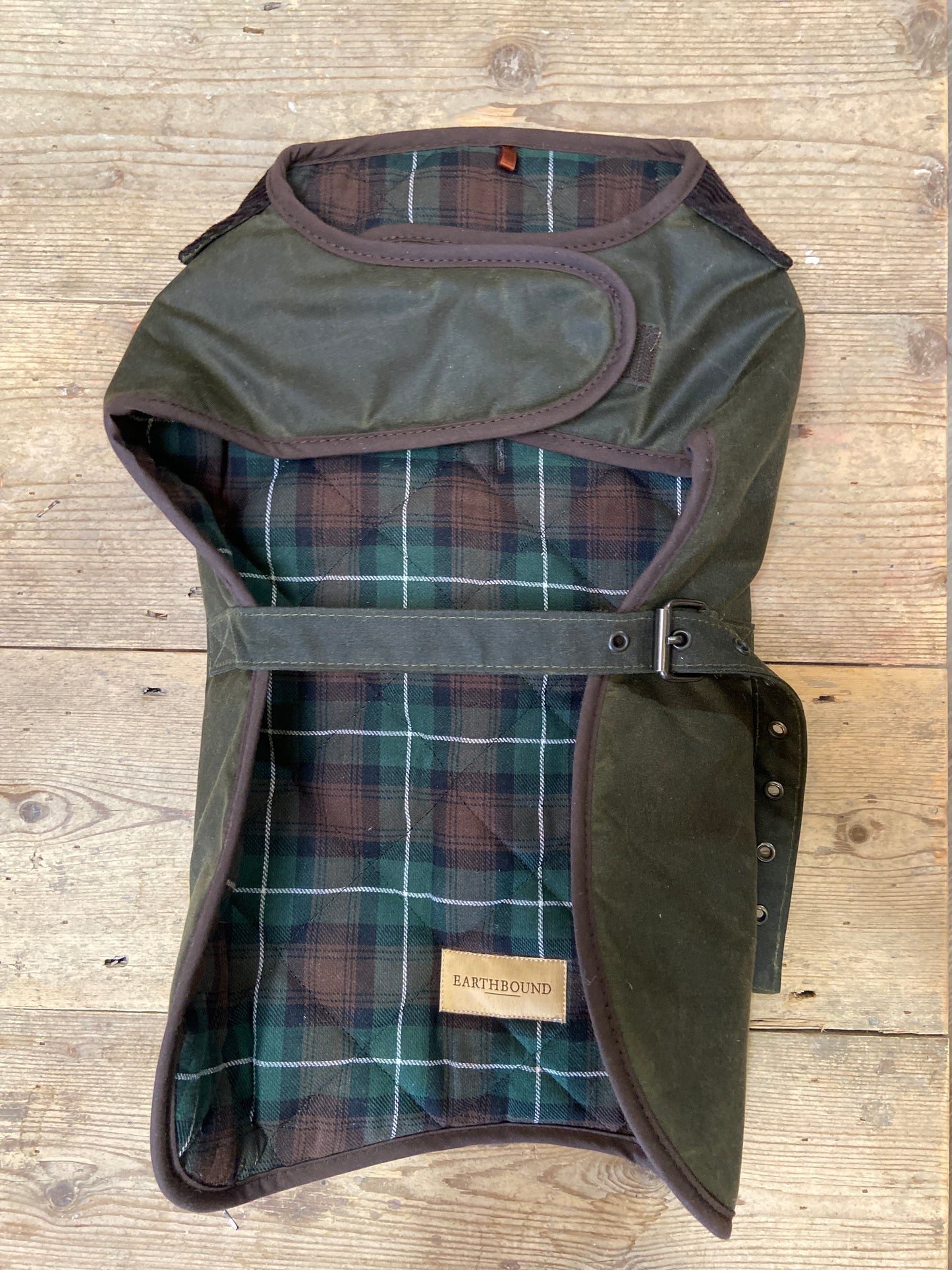 Earthbound, Premium Wax Dog Coat, Green