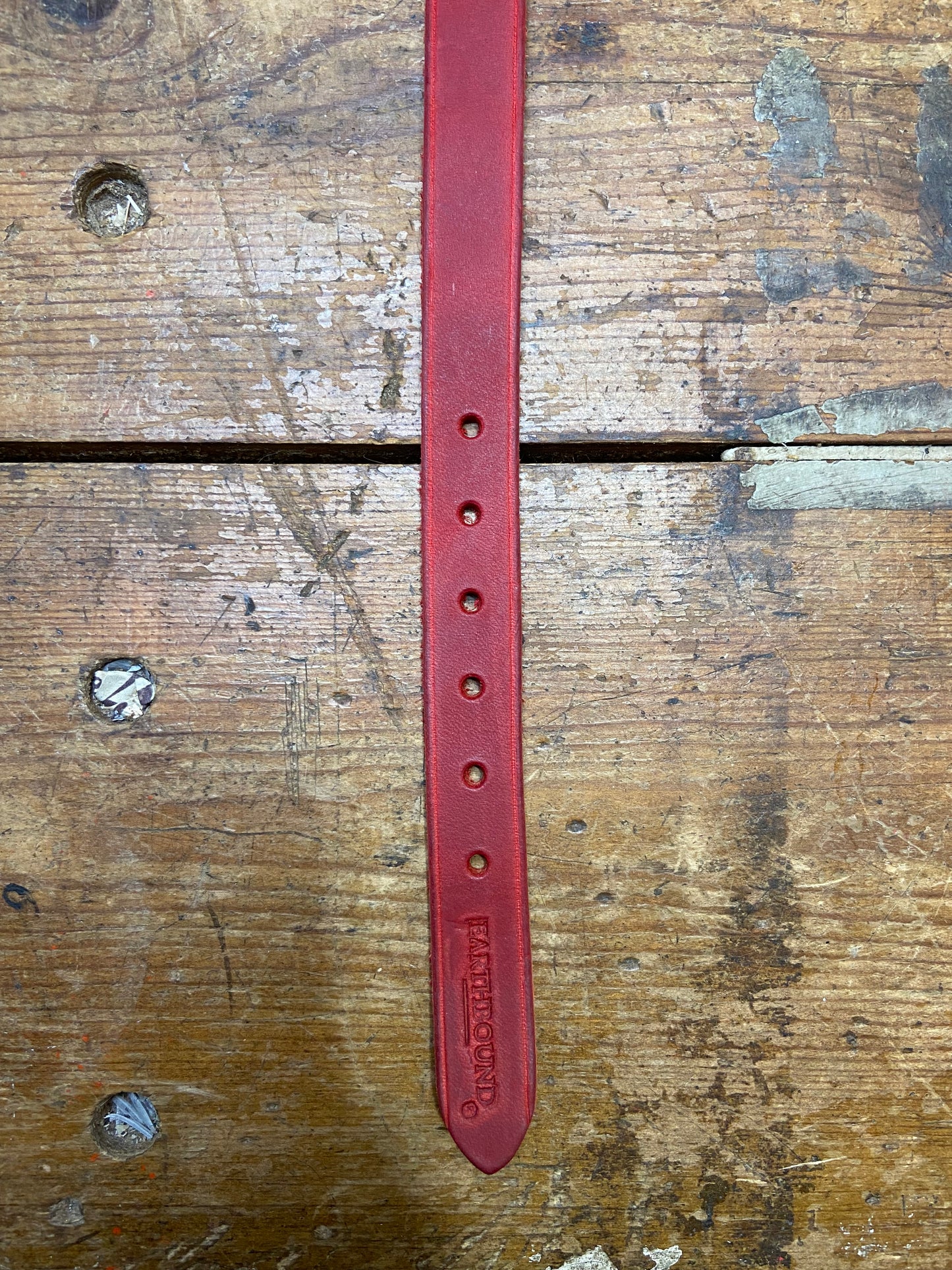 Earthbound, Soft Country Leather Collar, Red