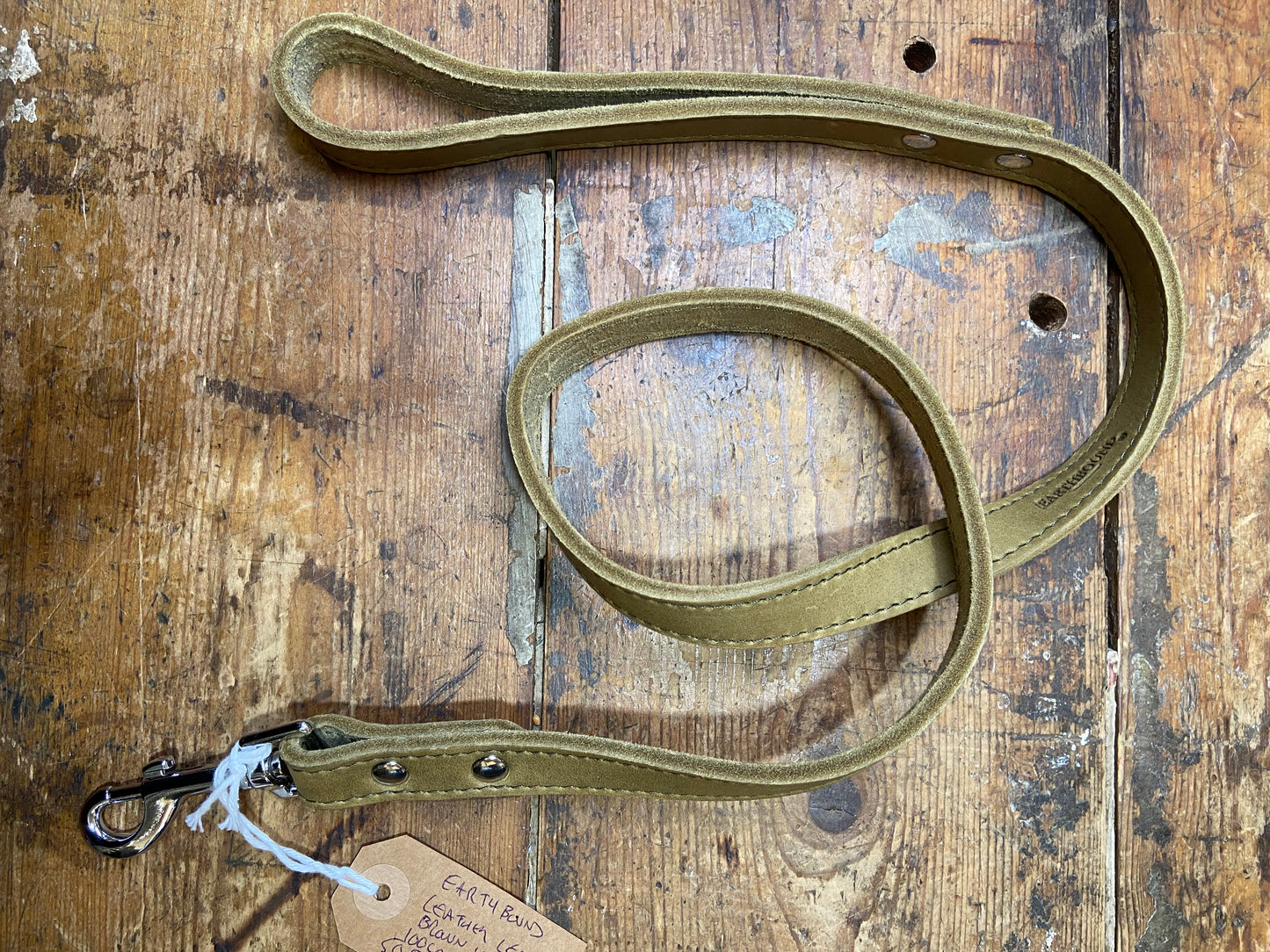 Earthbound, Leather Whippet Lead, Green