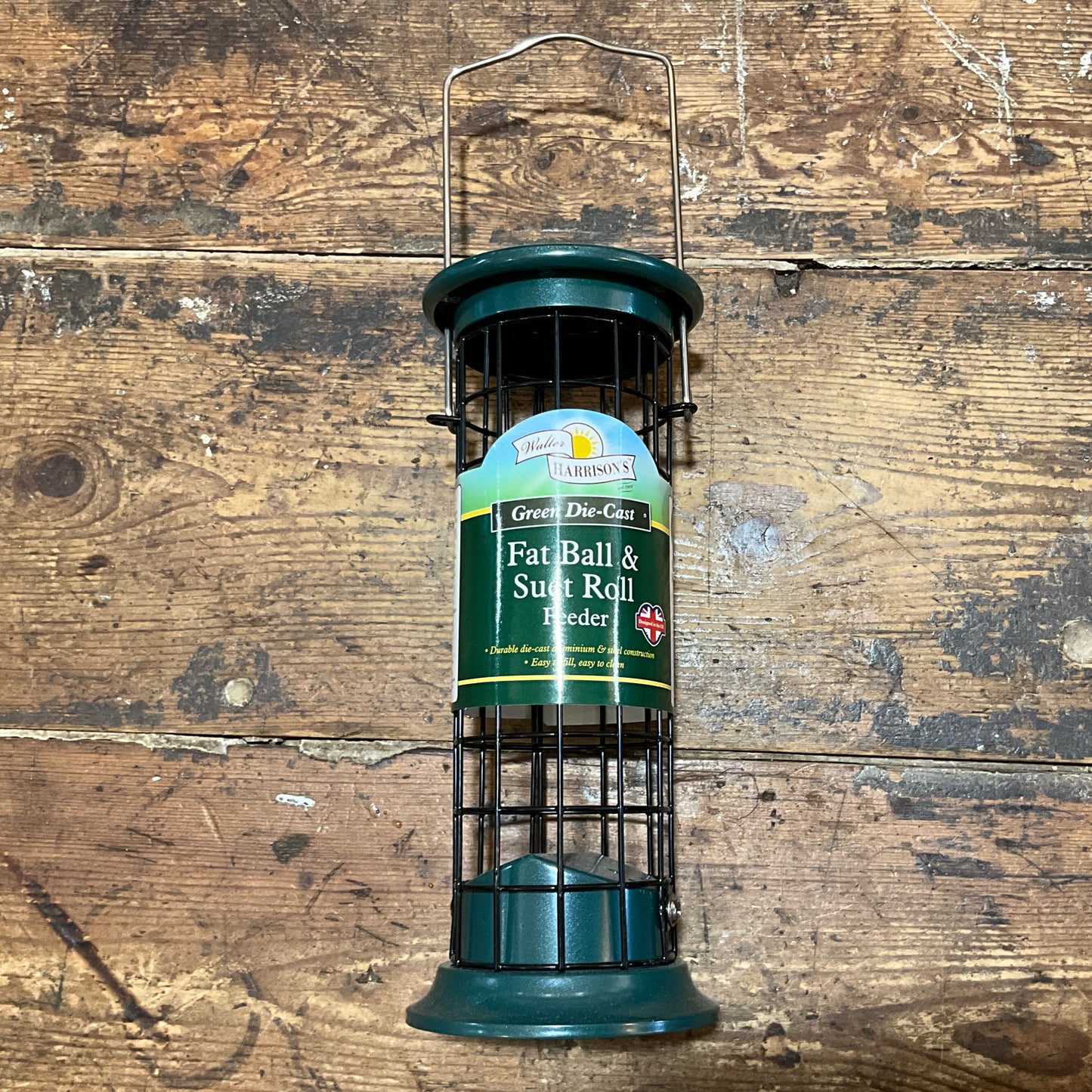 Harrisons, Green Die Cast Suet Roll and Fat Ball Feeder