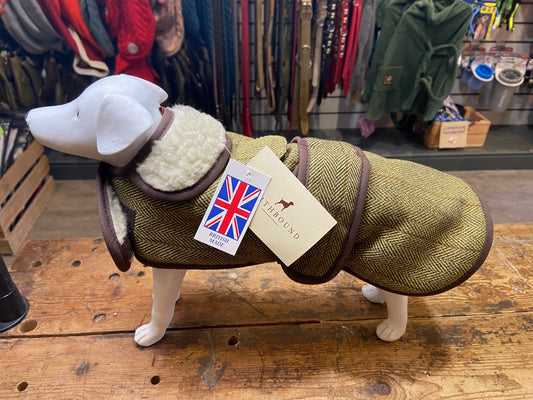 Earthbound, Dachshund Tweed Dog Coat, Green