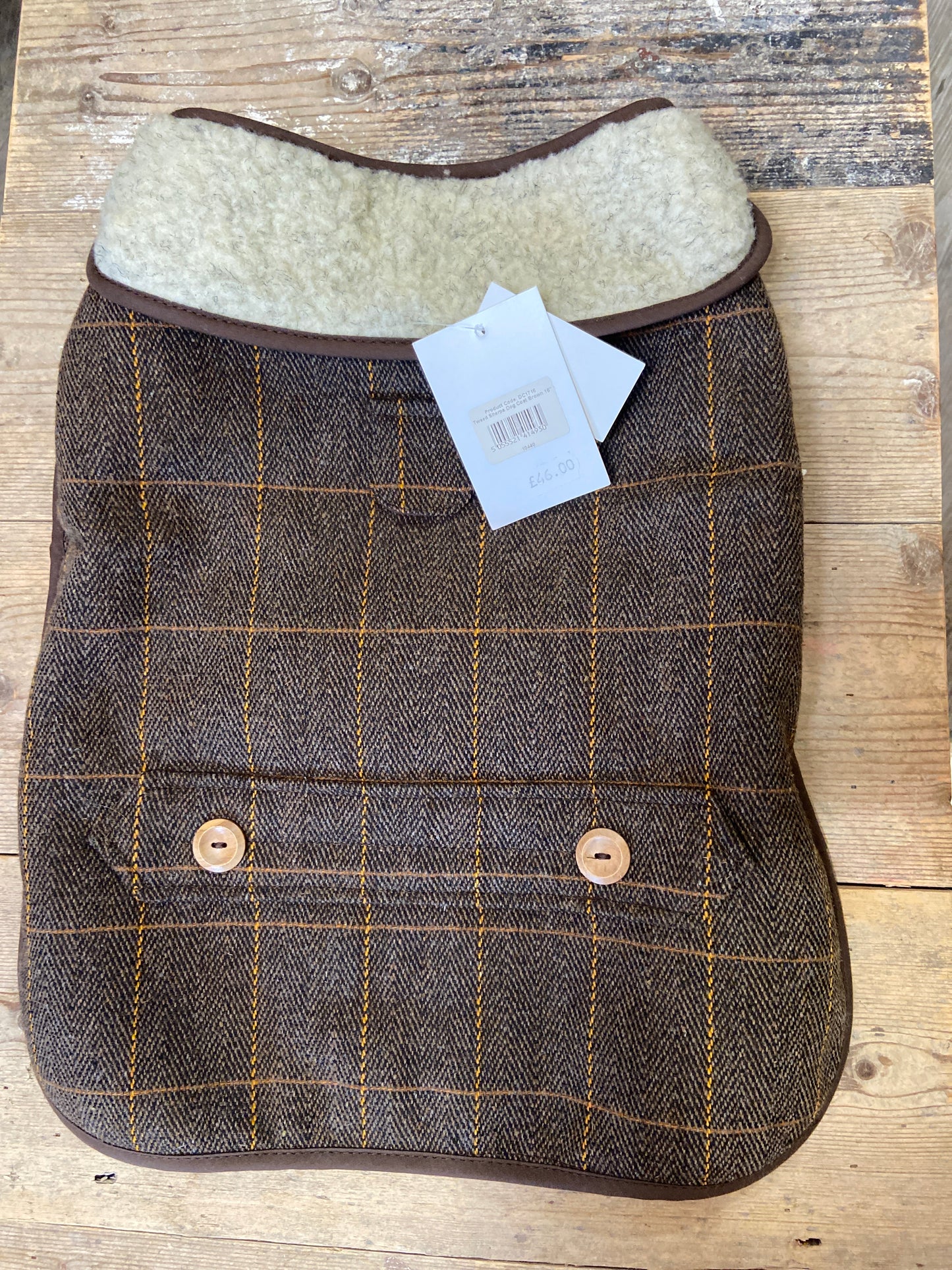 Earthbound, Tweed Sherpa Dog Coat, Brown