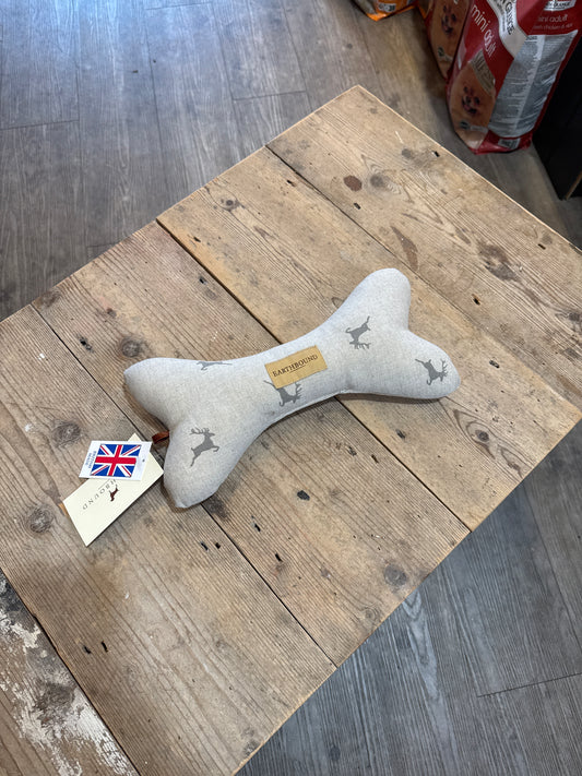 Earthbound, Squeaky Bone Toy Stag, Grey