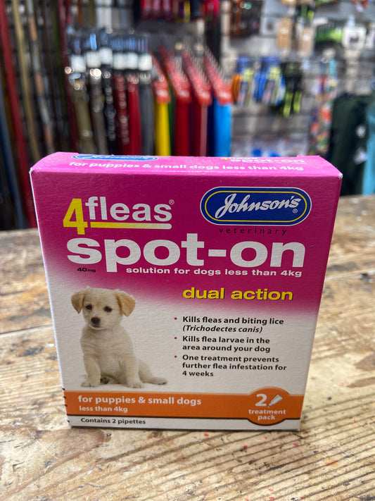 Johnson's, 4fleas, Spot-on for Puppies & Small Dogs (<4kg)