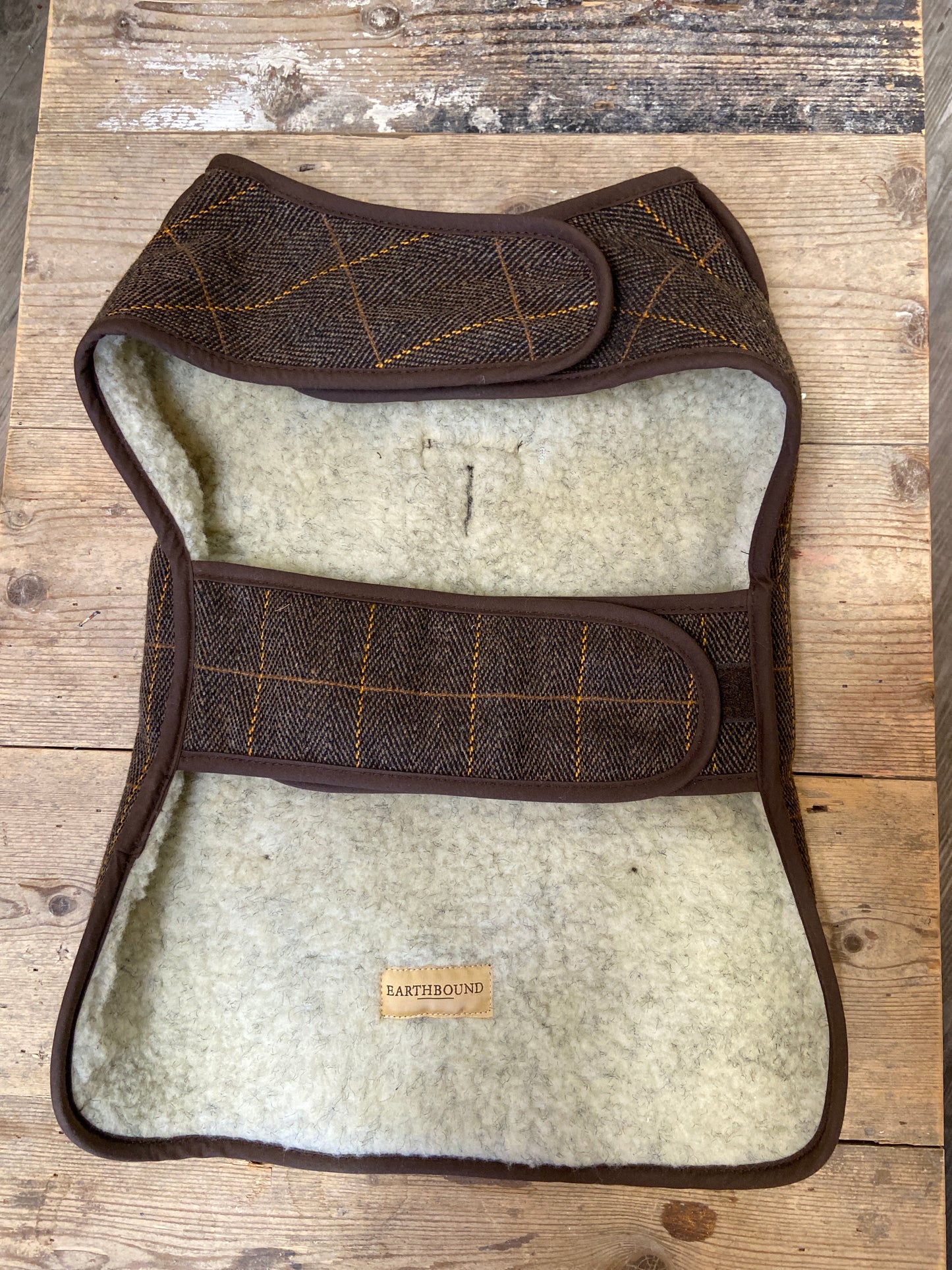Earthbound, Tweed Sherpa Dog Coat, Brown