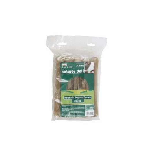 PPI 20cm Rawhide Dog Bones Pressed Bones 5 Pack 800g