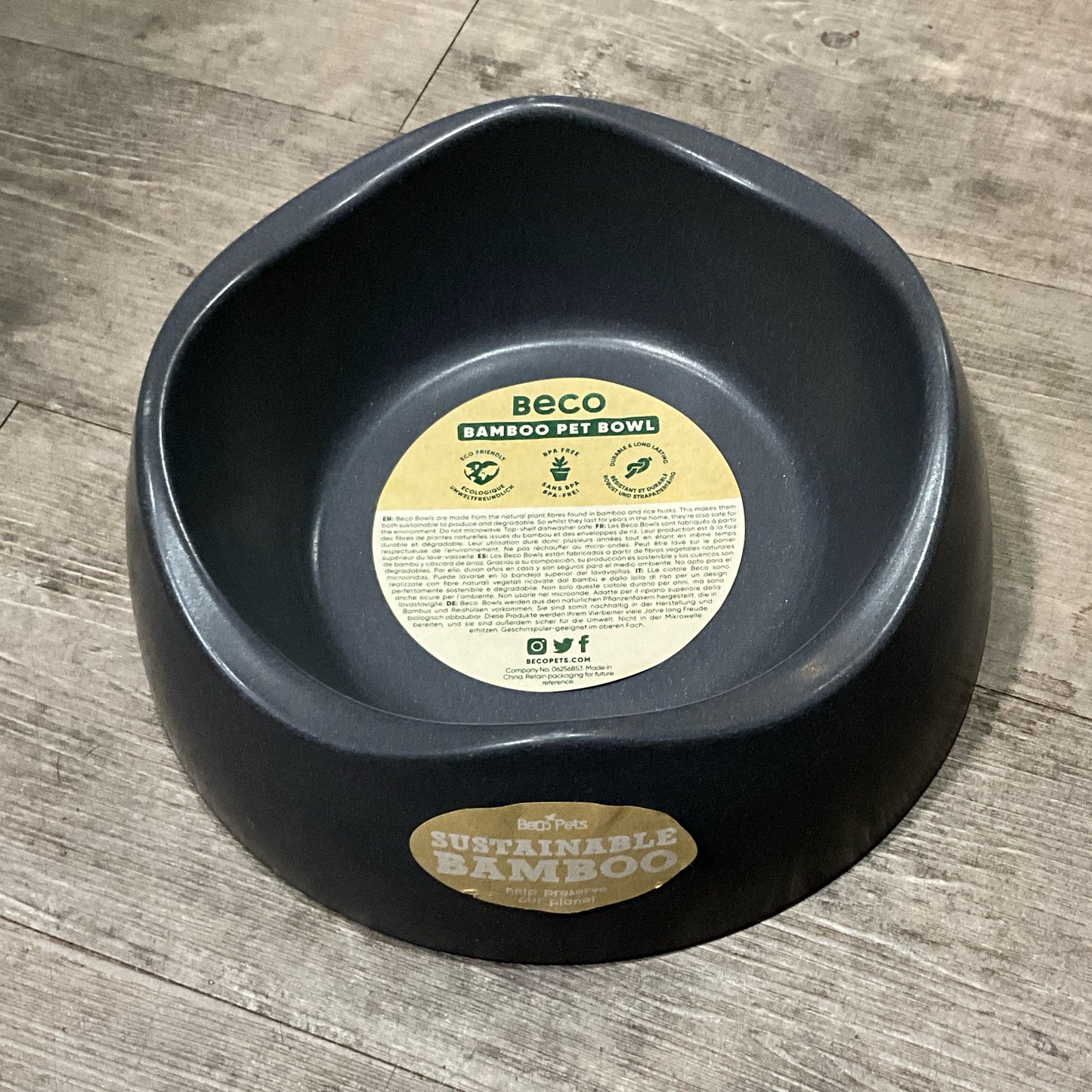 Beco, Bamboo Dog Bowl, Grey
