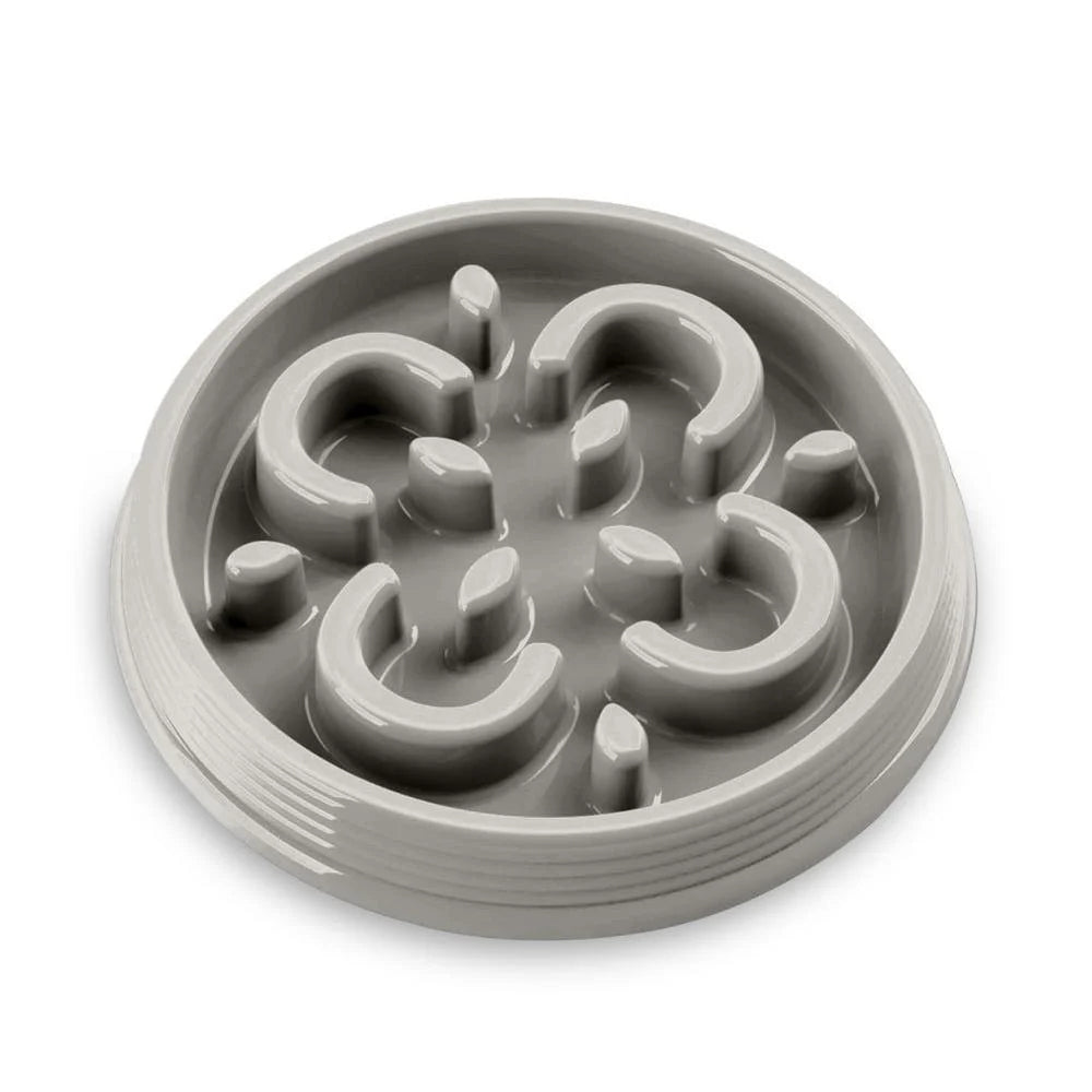 Tarhong Slow Chow Medallion Feeder, Small, White, 7" x 1.1"/ 1 Cup, Premium Plastic