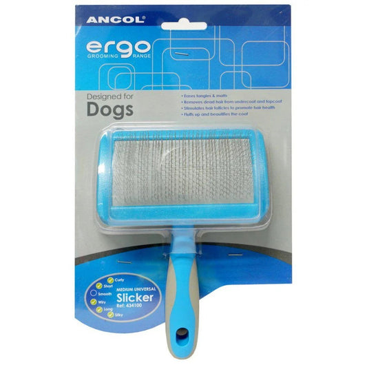 Ancol - Ergo Dog Pet Grooming Slicker Brush