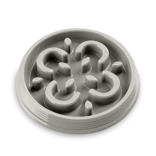 Tarhong Slow Chow Medallion Feeder, Small, White, 7" x 1.1"/ 1 Cup, Premium Plastic