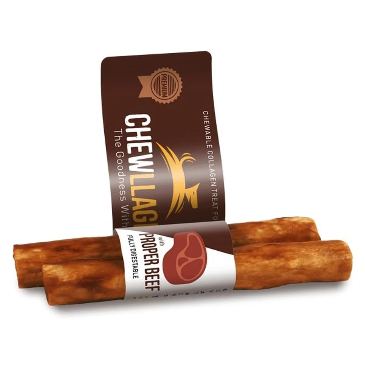 Chewllagen - Collagen Beef Flavour Roll Medium 5  Dog Chew 2 pack 50g Case of 35