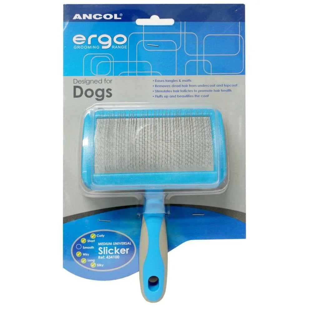 Ancol - Ergo Dog Pet Grooming Slicker Brush