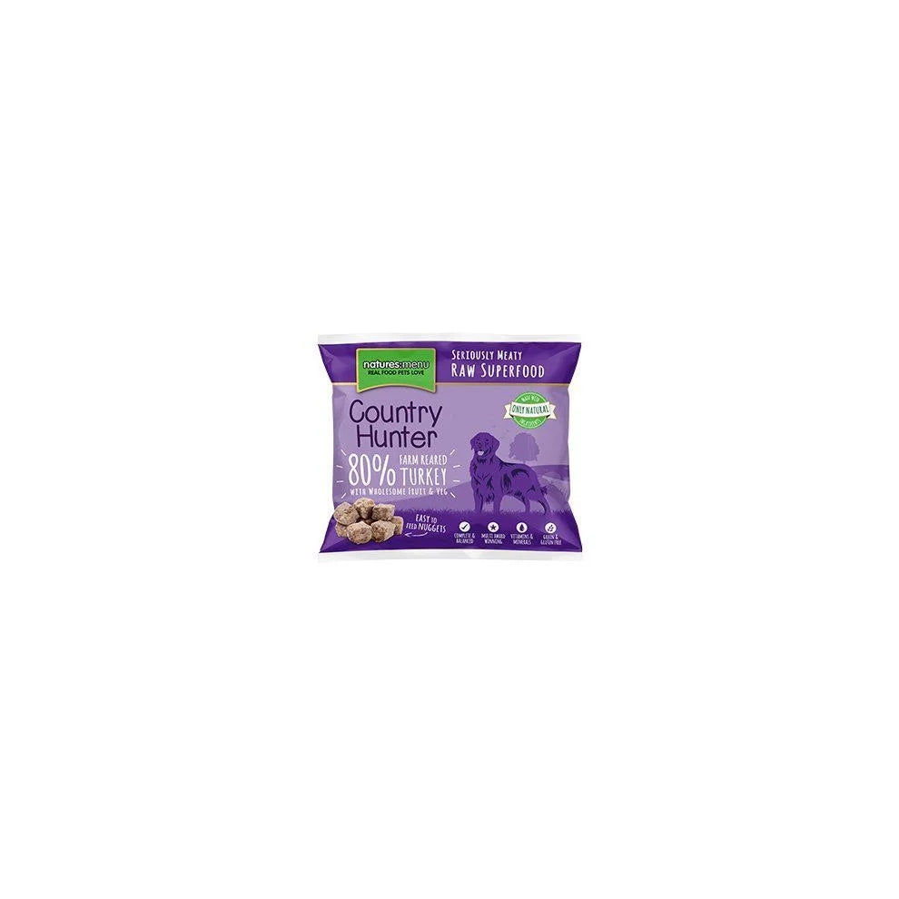 (Farm Reared Turkey) Natures Menu Country Hunter Raw Superfood Nuggets